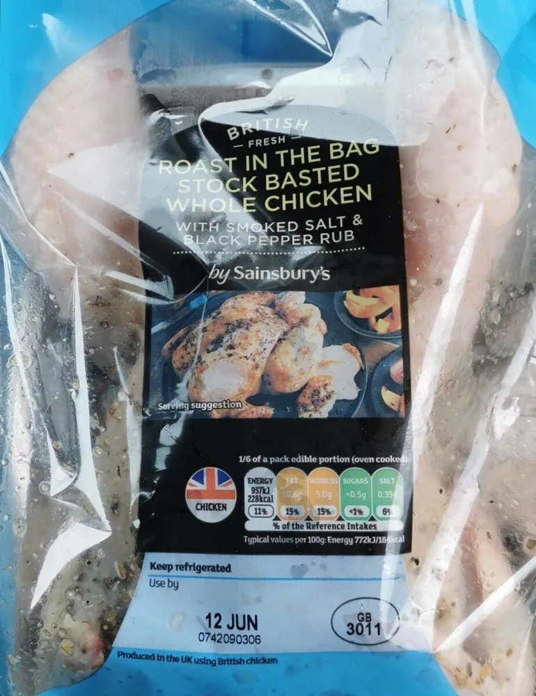 Roast in the bag stock based chicken