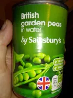 British garden peas in water