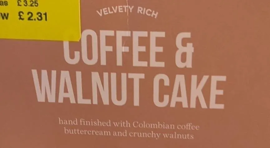 Coffee and Walnut cake