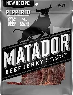 Matador slow cooked and smoked peppered beef jerky