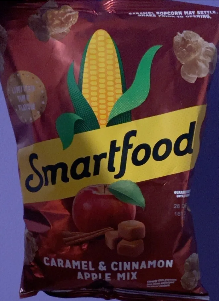 Flavored popcorn:caramel and cinnamon apple mix