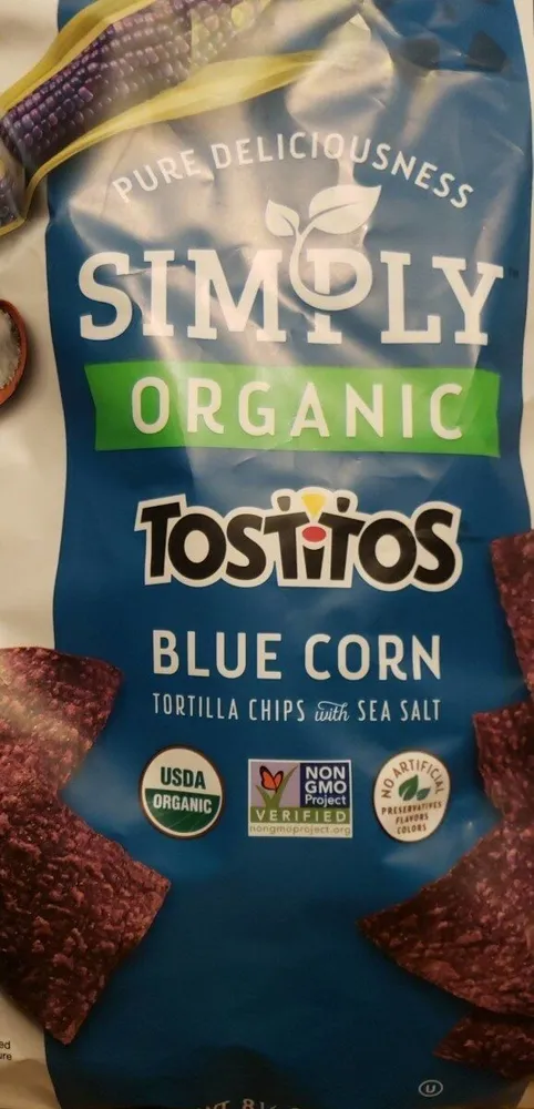 Organic Tostitos Blue Corn Tortilla Chips With Sea Salt