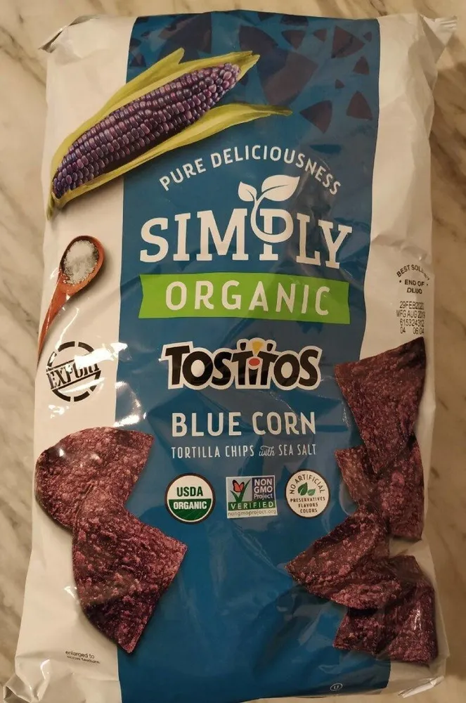 Organic Tostitos Blue Corn Tortilla Chips With Sea Salt