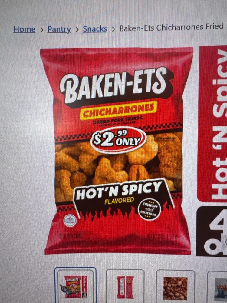 Baken-Ets Hot 'N Spicy Flavored Chicharrones