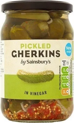 Pickled Gherkins in Vinegar