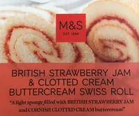 British strawberry jam & clotted cream butter cream swiss roll
