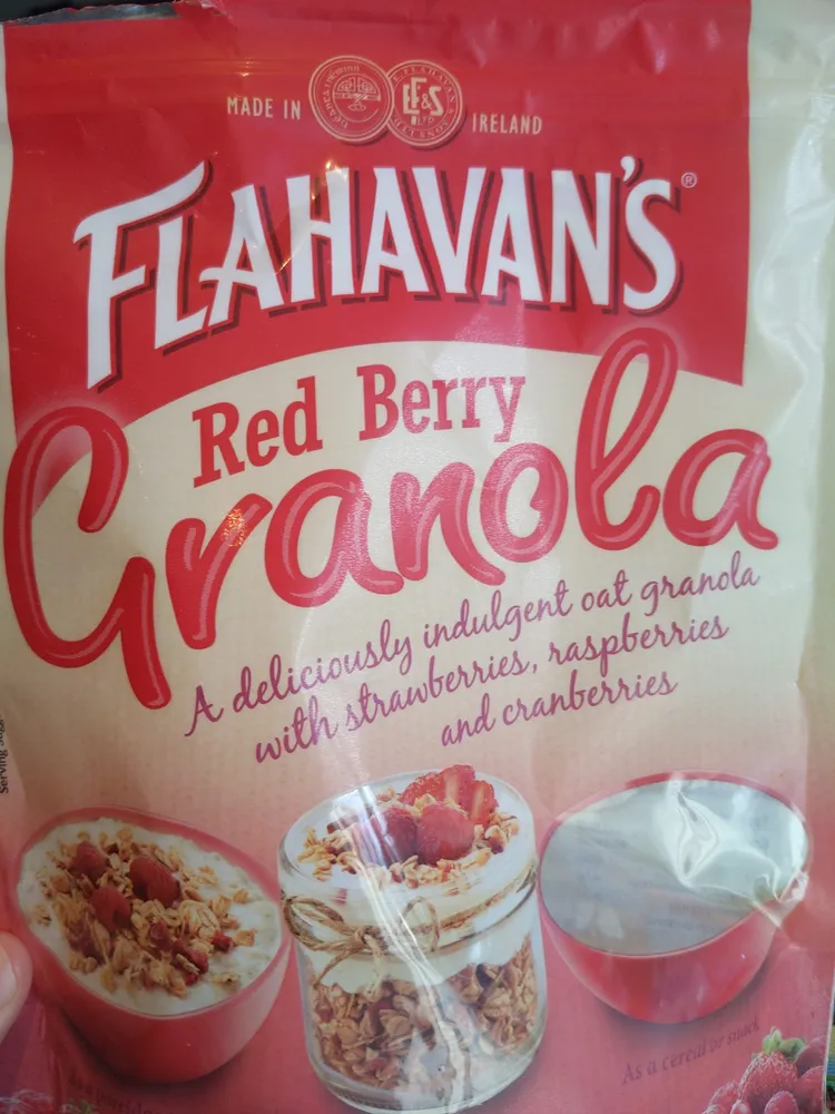 Flahavans red berry granola