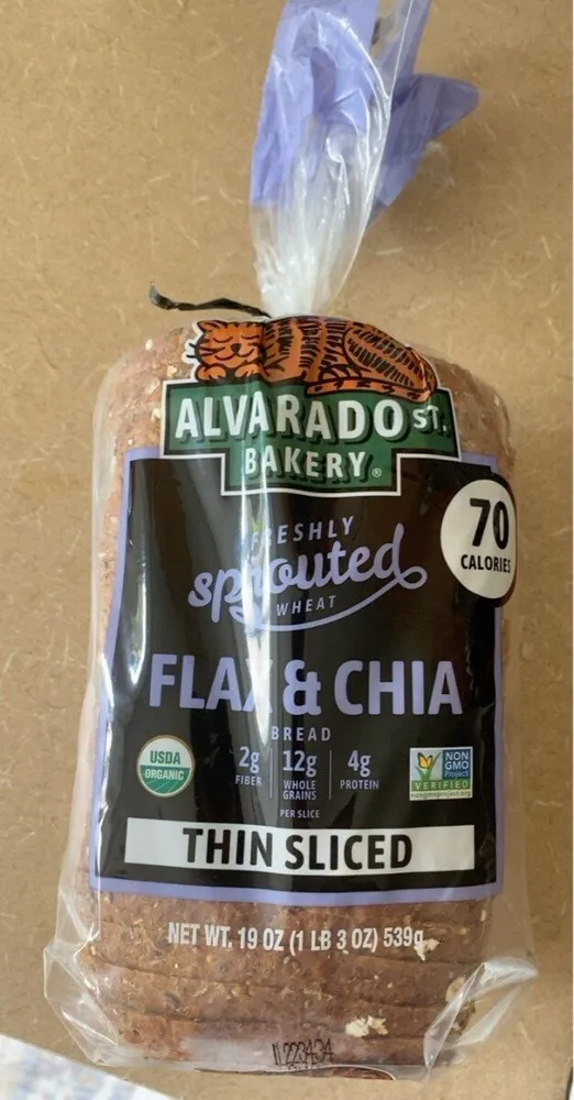 Organic Freshly Sprouted Wheat Sonoma Seed Bread Thin Sliced