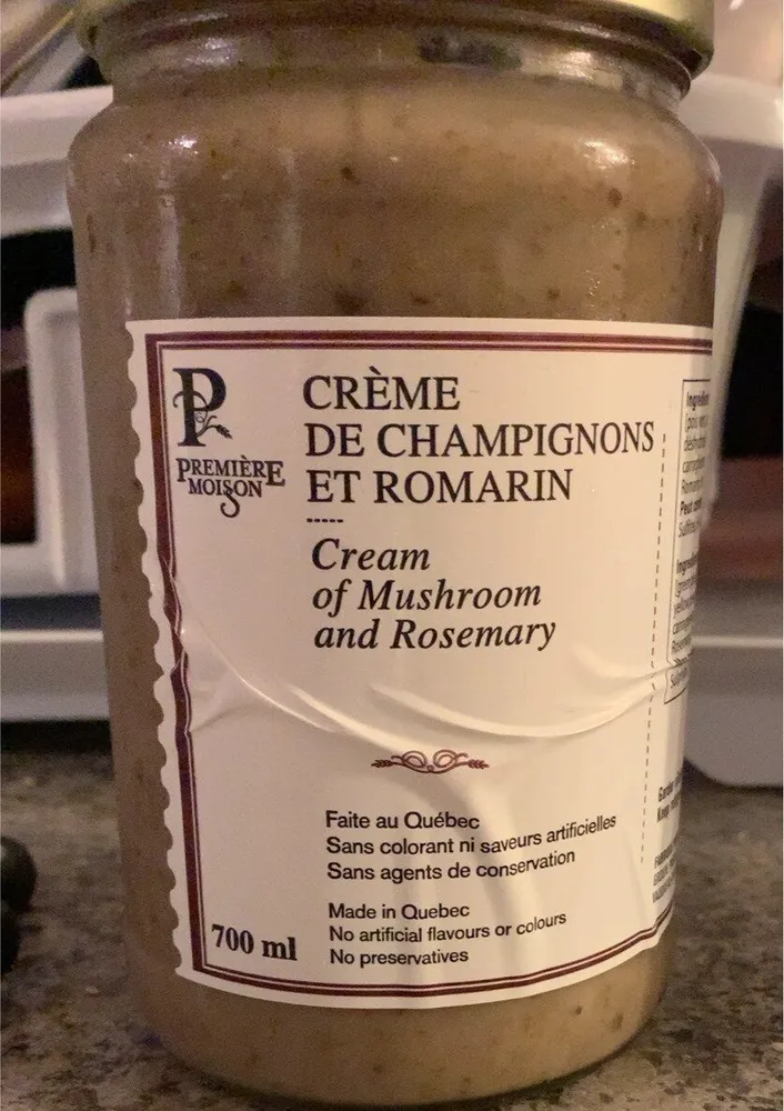 Crème de champignons et romarin