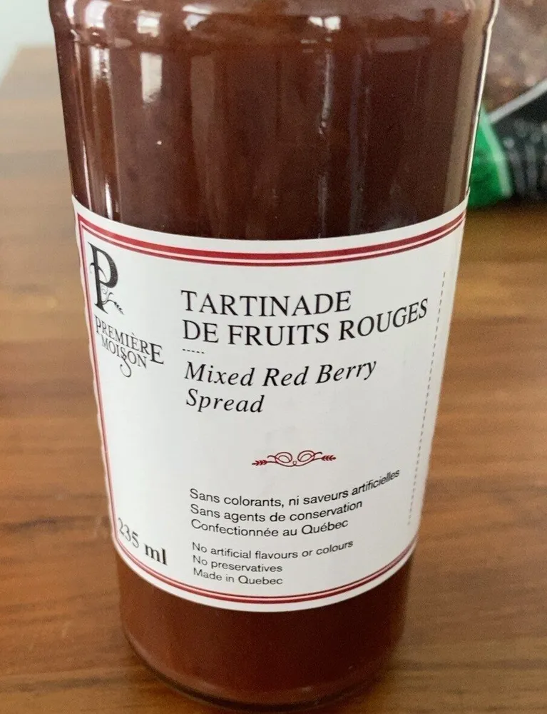 Tartinade de fruits rouges