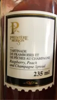 Tartinade de framboises et peches au champagne