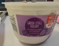 Greek Style Yogurt with mixed berry compote and crispy granola