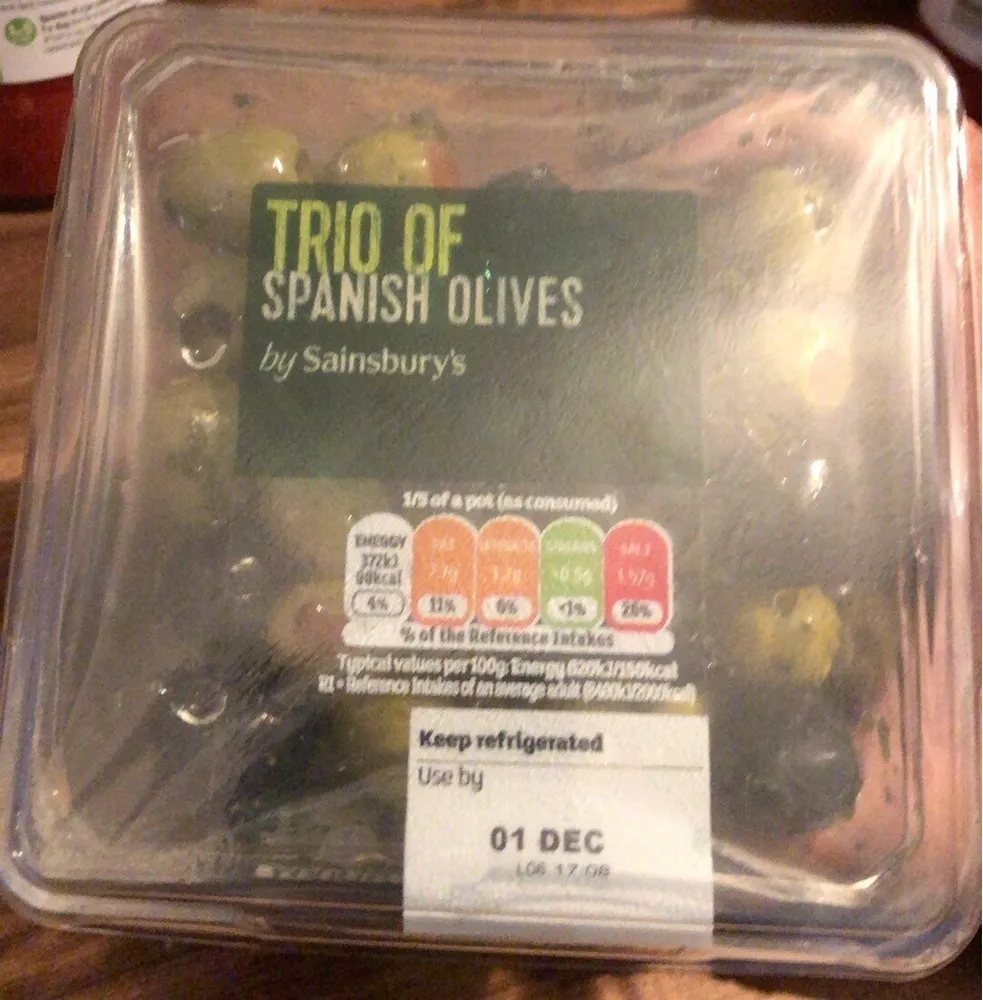 Trio of spanish olives