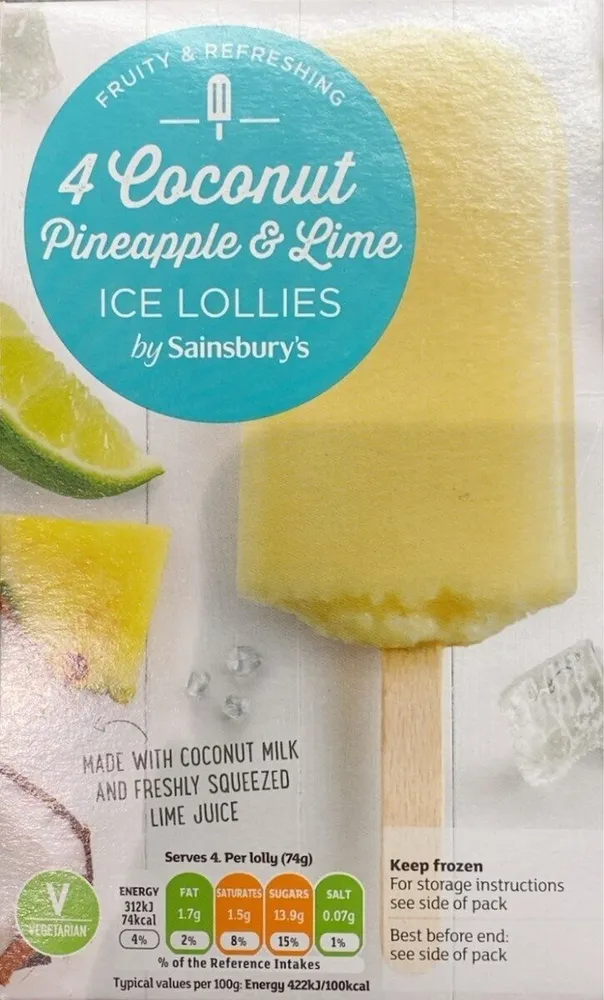 Coconut & Pineapple & Lime ice lollies