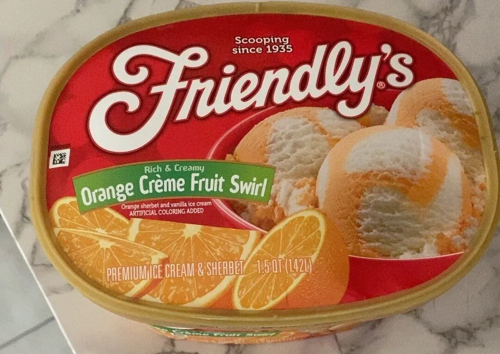 Orange Crème Fruit Swirl Ice Cream