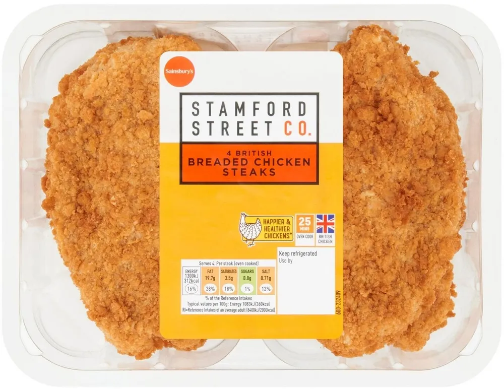 4 British BREADED CHICKEN STEAKS
