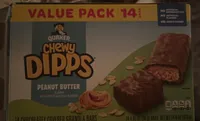 Chocolatey covered dipps granola bars, peanut butter