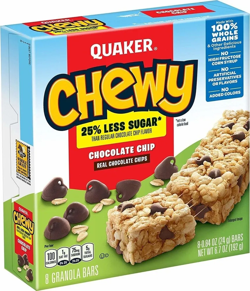 Chewy Granola Bars, Chocolate Chip