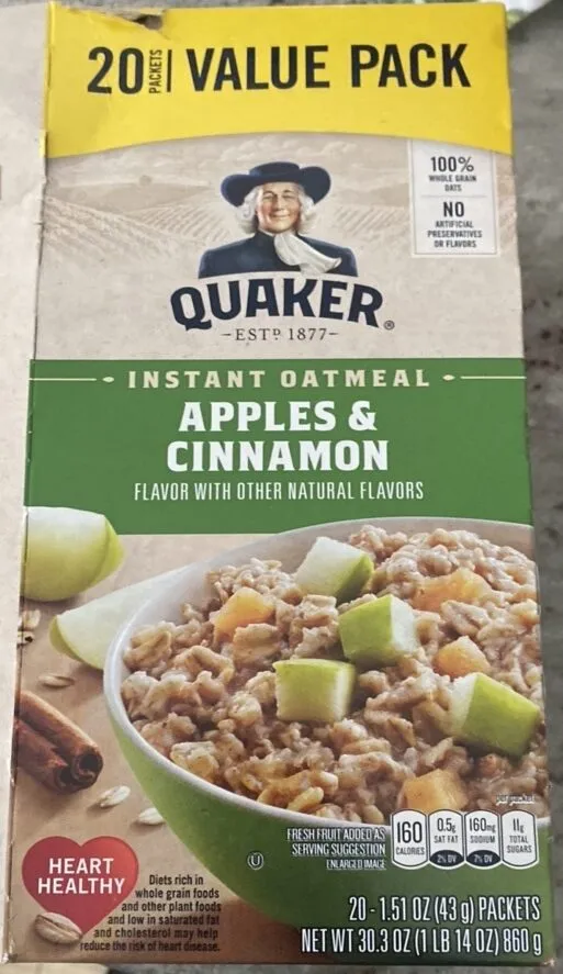 Instant Oatmeal Apples & Cinnamon