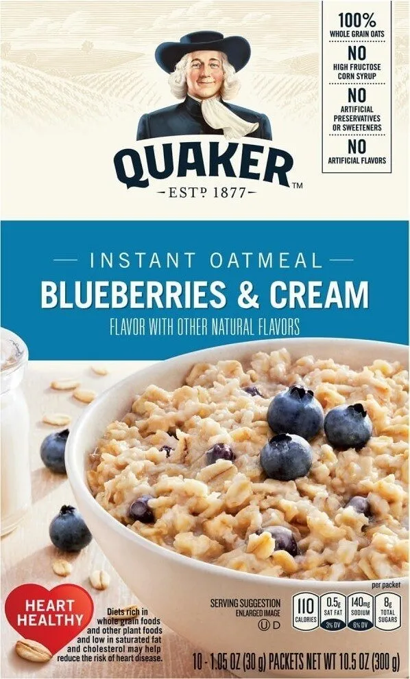Blueberries & cream instant oatmeal