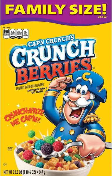 Cap'n crunch's crunch berries sweetened corn & oat cereal