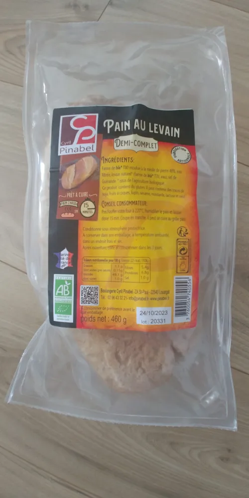 Pain au levain demi-complet