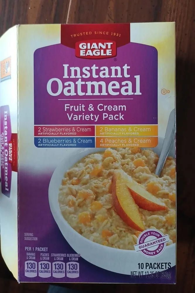 Instant Oatmeal fruit and cream variety pack