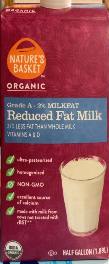 Organic reduced fat mill 2%