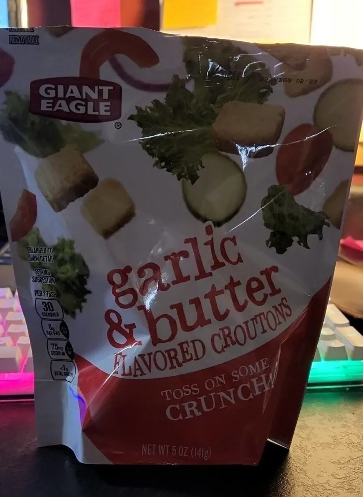 Garlic and Butter flavored croutons