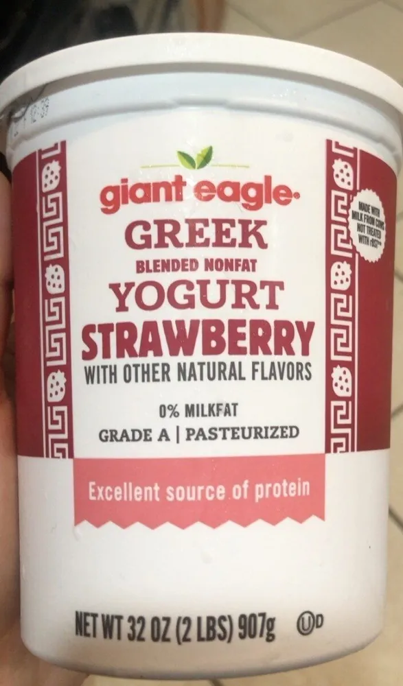 Greek blended nonfat yogurt strawberry