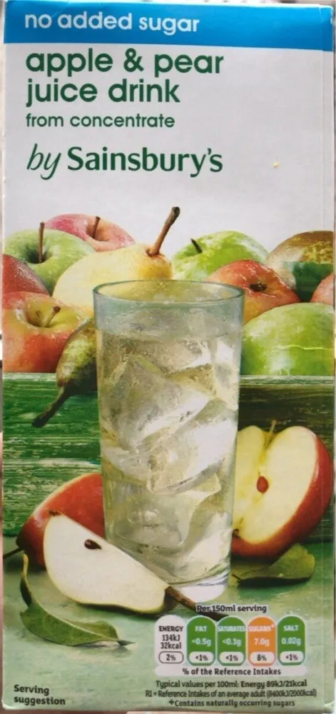 No added sugar Apple & pear juice drink