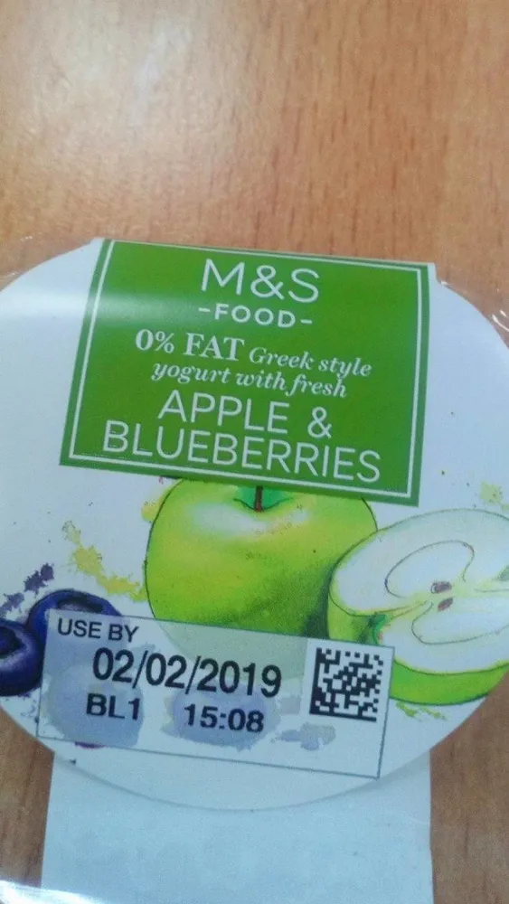 Yoghourt pomme myrtilles