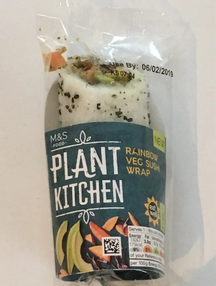 Plant Kitchen Rainbow veg sushi wrap