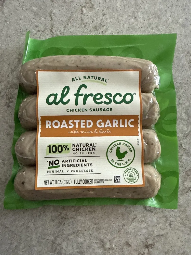 ROASTED GARLIC chicken sausage