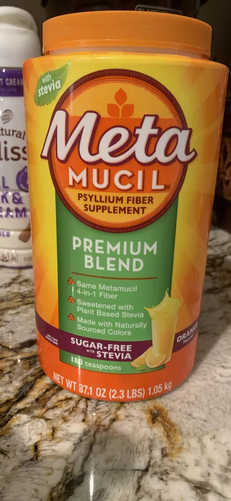 Psyllium Fiber Supplement Premium Blend Orange Flavored