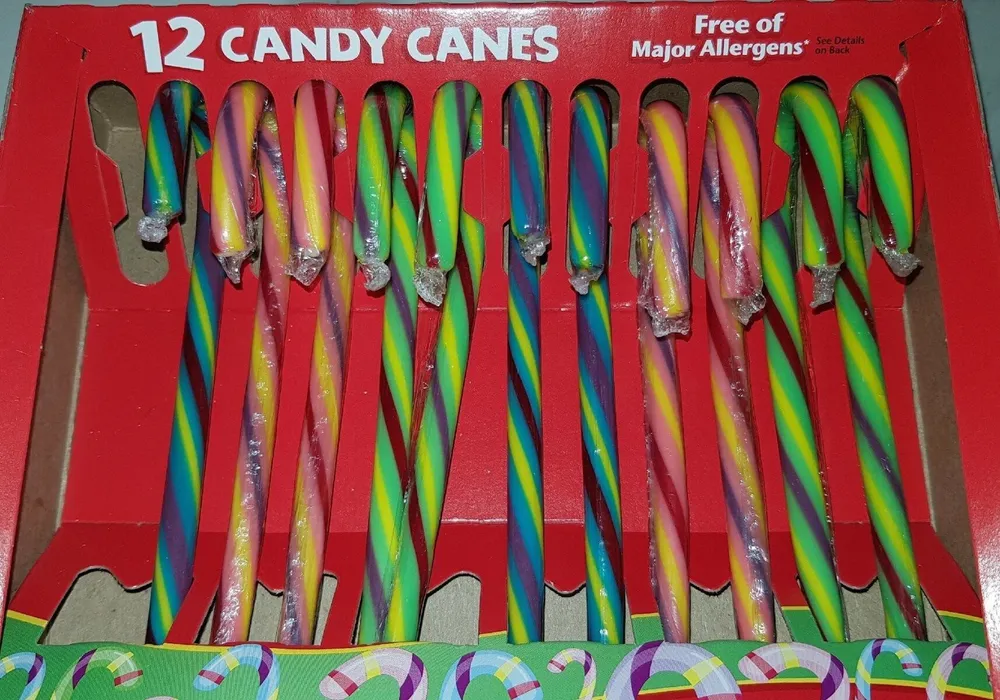 Blu raspberry, watermelon, cherry candy canes, blu raspberry, watermelon, cherry
