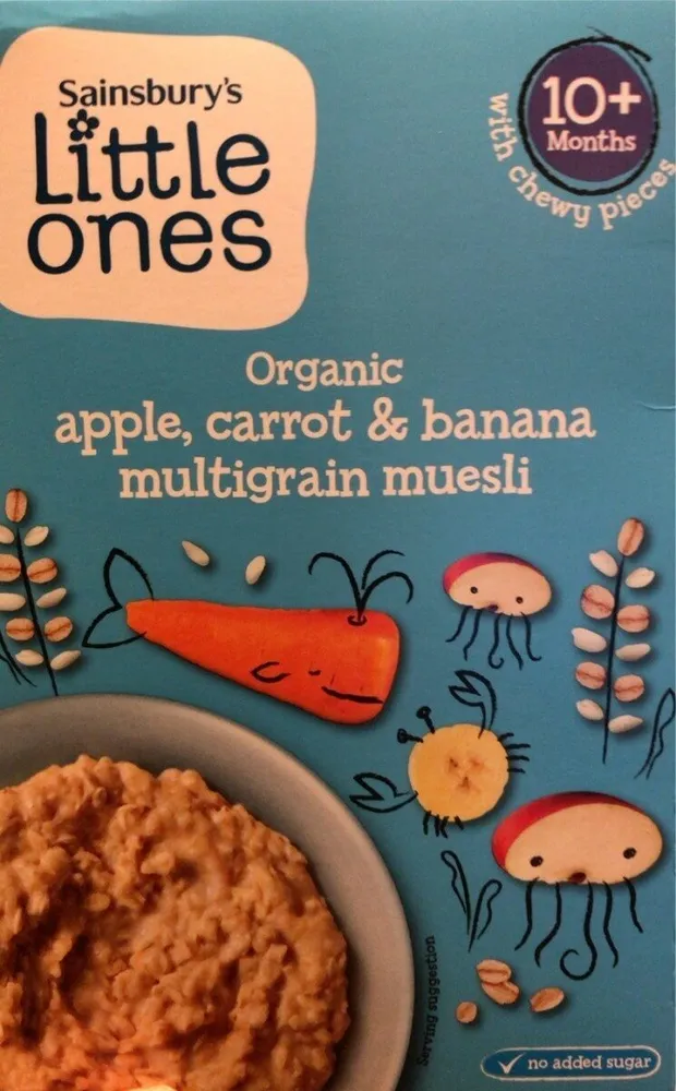 Organic Apple Banana carrot multigrain muesli