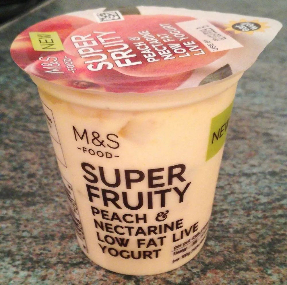 Peach and nectarine low fat live yogurt