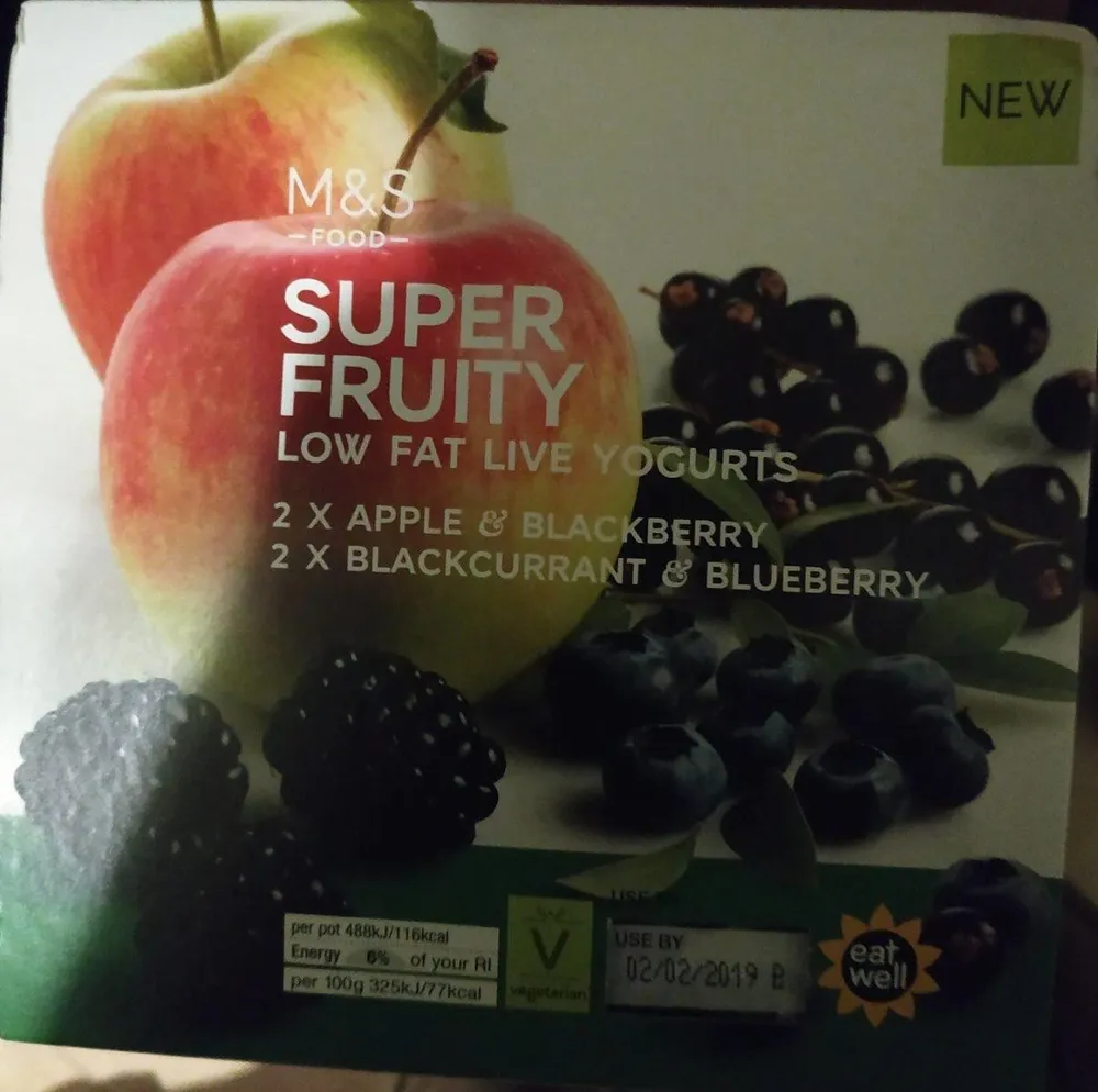 Super fruity low fat live yogurt