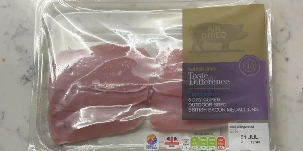 Dry cured bacon medallions