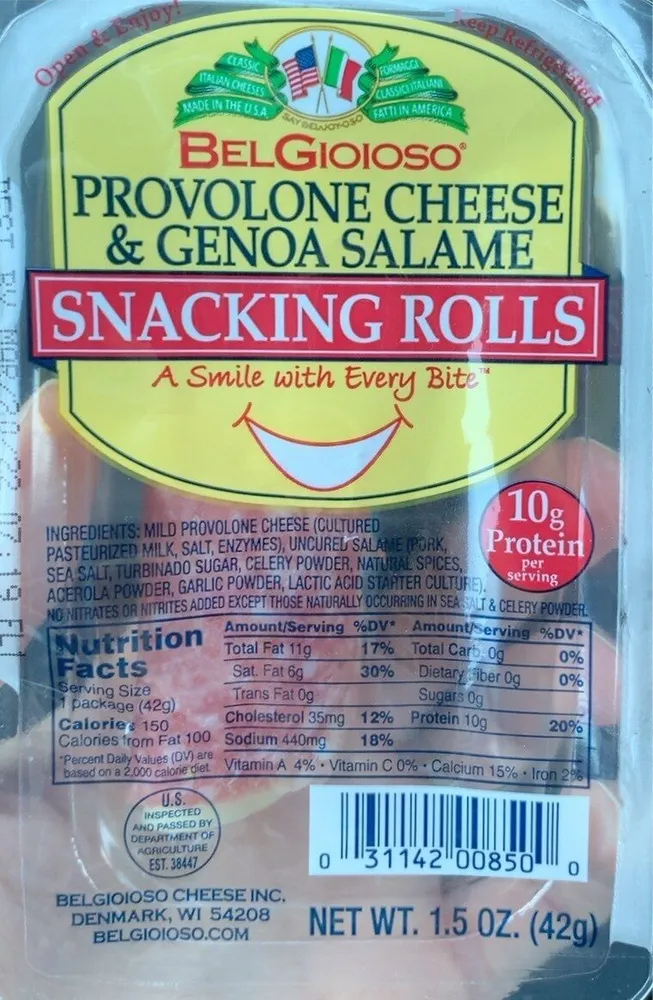 Provolone Cheese & Genoa Salame Snacking Rolls