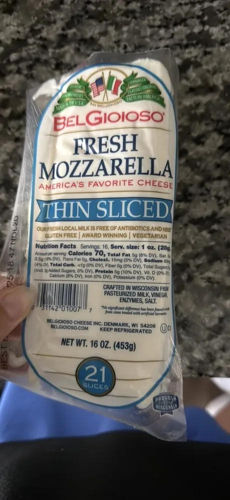 FRESH MOZZARELLA THIN SLICED