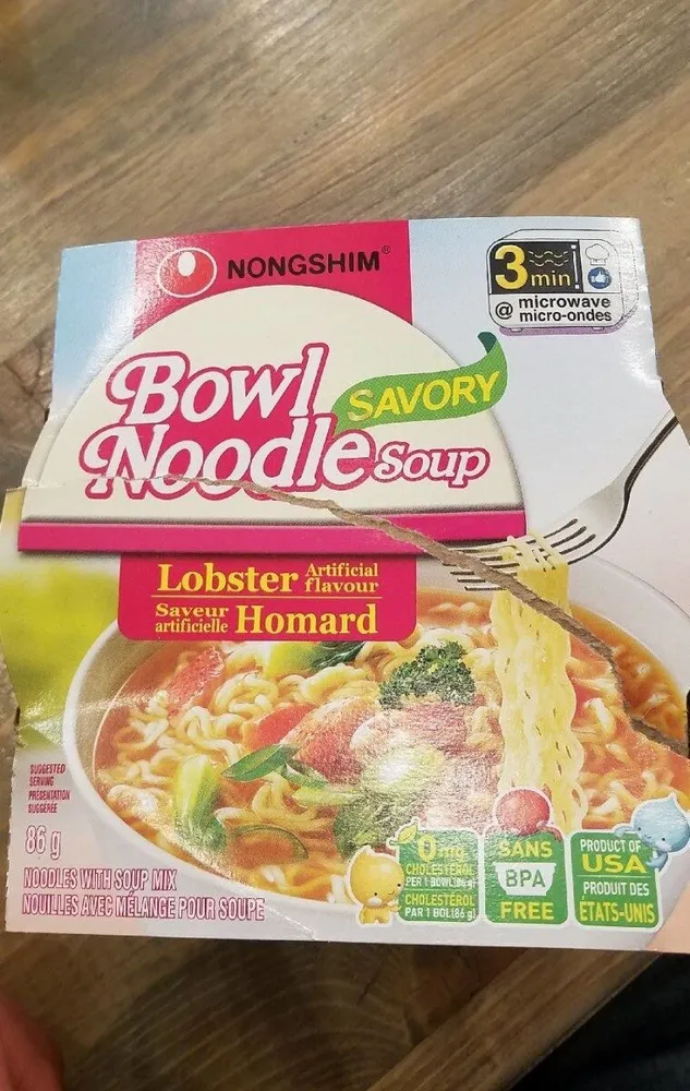 Bowl Noodle Soup Lobster Artificial flavour