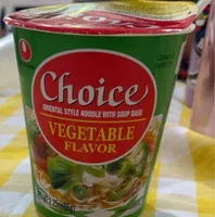 Oriental style noodle with soup base vegetable flavor
