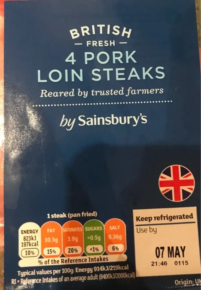 4 pork loin steaks