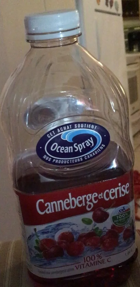 jus de canneberge et cerise