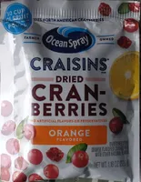 Ocean spray, craisins, sweetened dried cranberries, orange