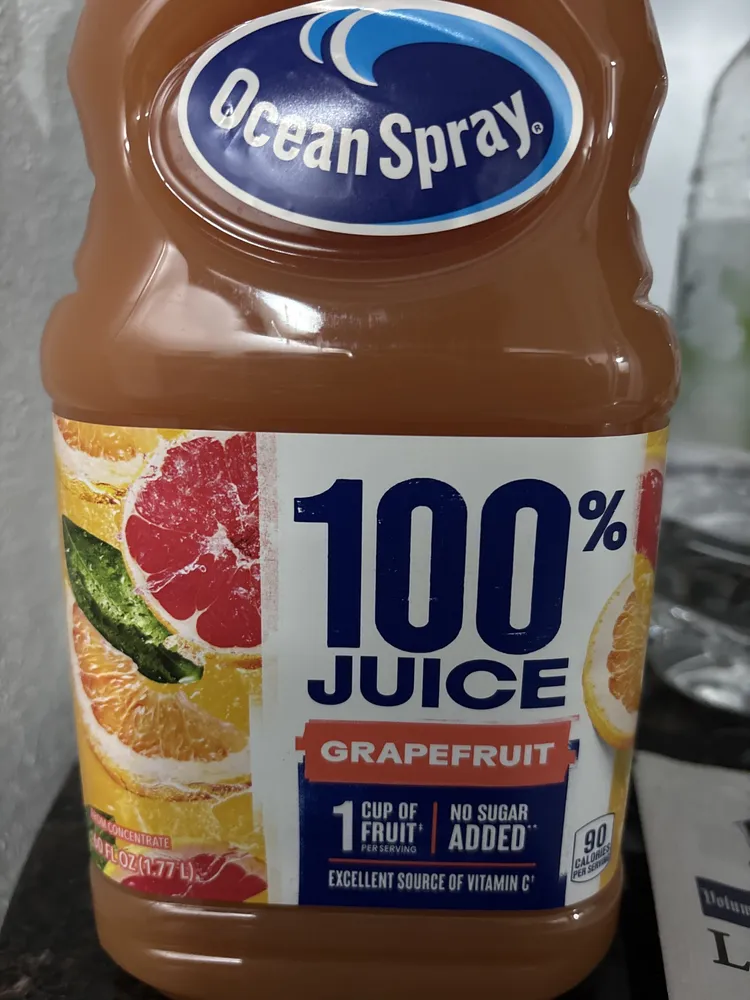 100% grapefruit juice from concentrate, grapefruit