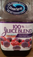 100% juice blend cranberry Concord grape