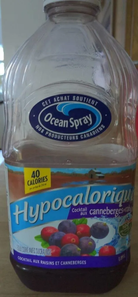 Hypocaloriques banneberge et raisins